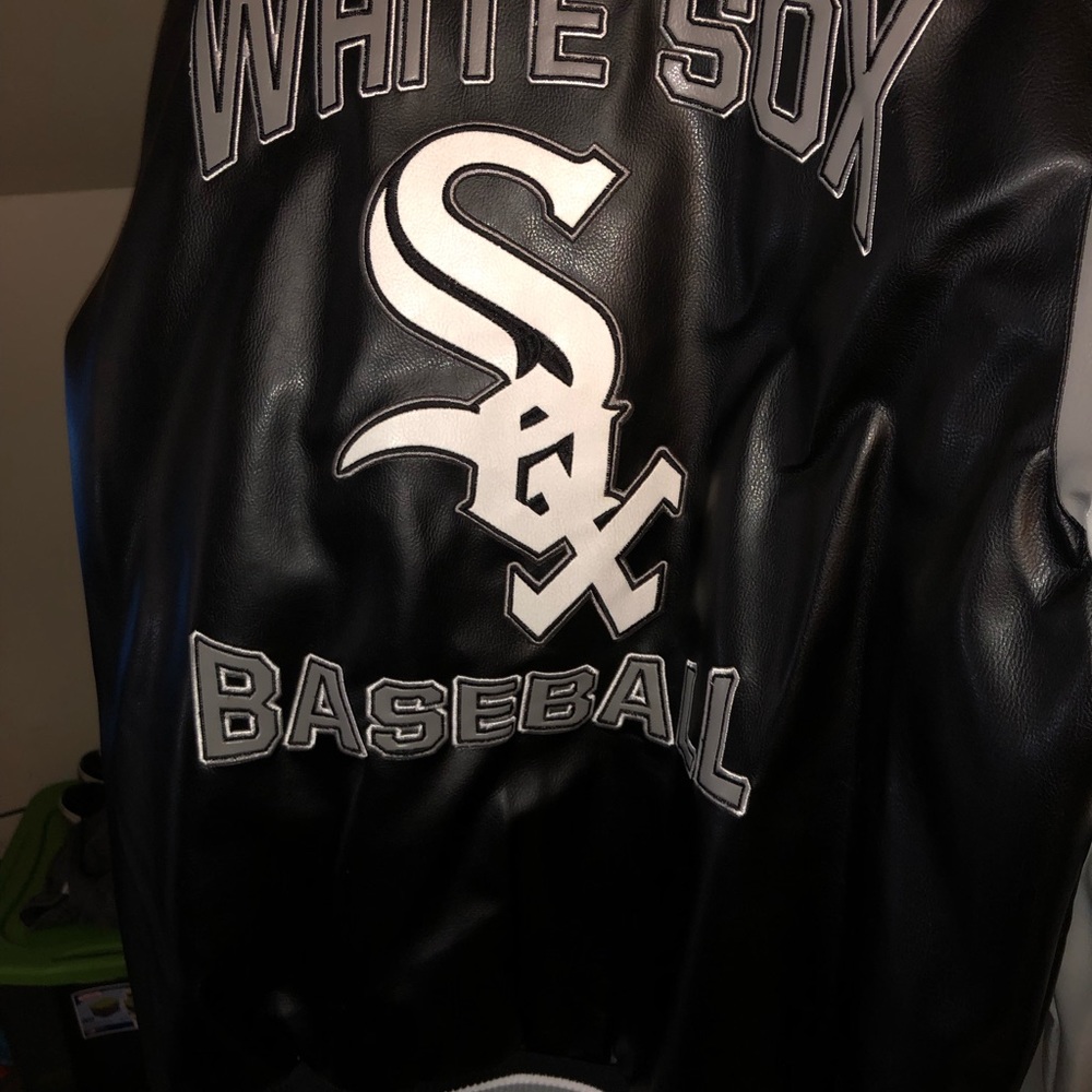 Leather White Sox coat